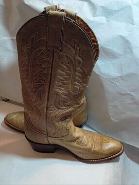 Justin Boots Women's Tan Leather Western Heeled Boots 6.5B